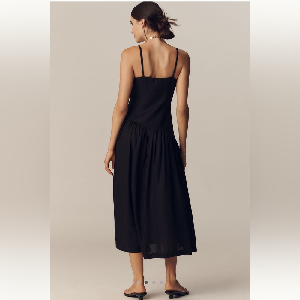 NWT LISA SAYS GAH DROP WAIST MIDI DRESS- BLACK - Picture 2 of 3